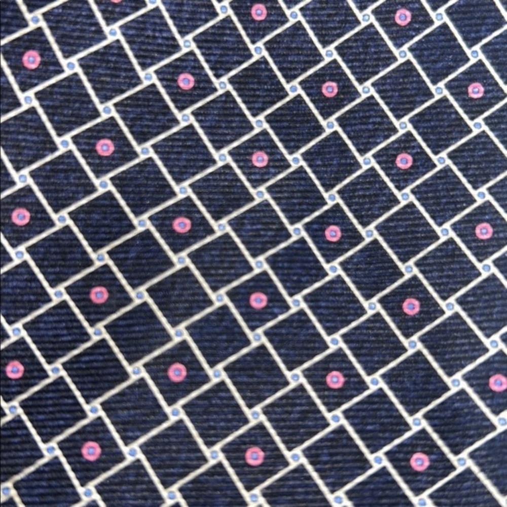 BVLGARI Made in Italy Silk Tie by Davide Pizzigom Blue & Pink Seven Fold Style
